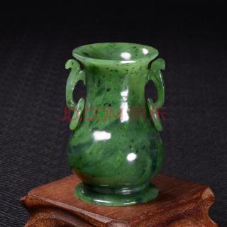 和田玉碧玉摆件平平安安重295.54克 森瑞玉器